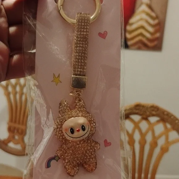 Cute Gold Labubu Themed Keychain - Picture 3 of 3